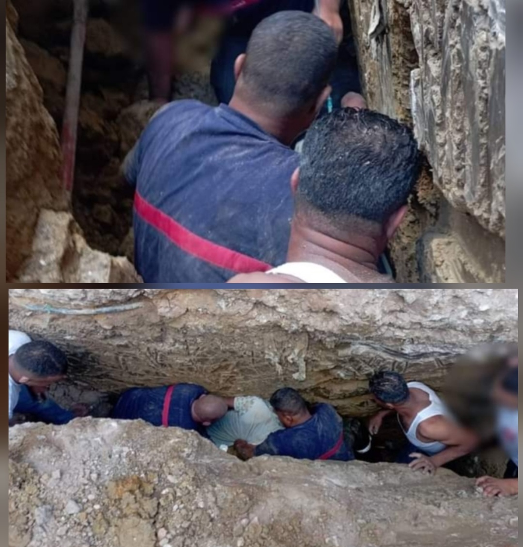 منزل تميم :انهيار ساتر ترابي على عامل بخندق